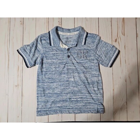 Calvin Klein Other - Calvin Klein Jeans Boys 3T Blue Marled Polo Shirt Short Sleeve Collared